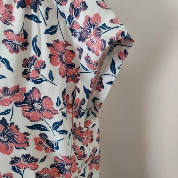 GAP Pink and Blue Floral Short Sleeve Sheath Dress - Picture 3 of 9